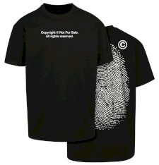 Bardzo gruby T-shirt Oversize z grafiką: odcisk palca