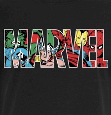 Klasyczny T-shirt z grafiką: komiksowe logo Marvel