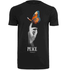 T-shirt z grafiką: PEACE dłoń i motyl