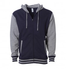 Gruba zapinana bluza Varsity unisex z kapturem