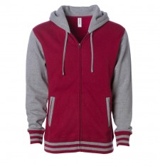 Gruba zapinana bluza Varsity unisex z kapturem