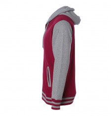 Gruba zapinana bluza Varsity unisex z kapturem