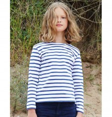 Dziecięca koszulka z długimi rękawami w paski Breton