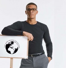 Męski T-shirt z bawełny organicznej z długimi rękawami