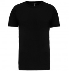 Męski T-shirt z kontrastowymi żyłkami - pranie 60°C