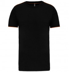Męski T-shirt z kontrastowymi żyłkami - pranie 60°C