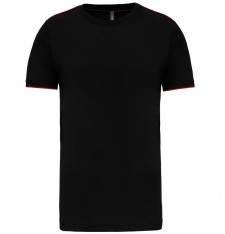 Męski T-shirt z kontrastowymi żyłkami - pranie 60°C