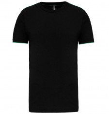 Męski T-shirt z kontrastowymi żyłkami - pranie 60°C