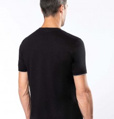 Męski T-shirt z kontrastowymi żyłkami - pranie 60°C (rozmiary: 3XL, 4XL, 5XL)