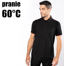 Męskie polo z kontrastowymi żyłkami - pranie 60°C