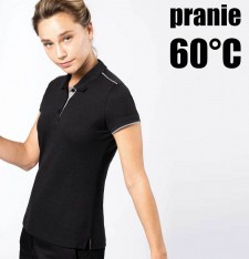 Damskie polo z kontrastowymi żyłkami - pranie 60°C