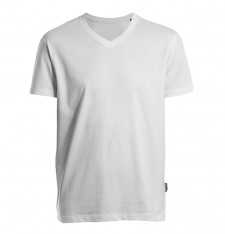 Męski organiczny luksusowy T-shirt V - pranie 60°C
