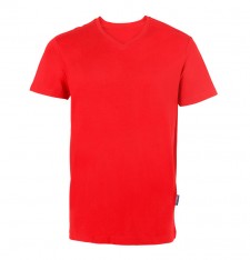 Męski organiczny luksusowy T-shirt V - pranie 60°C