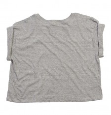 Damski krótki T-shirt organiczny z podwiniętymi rękawkami