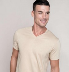 Męski dopasowany T-shirt V