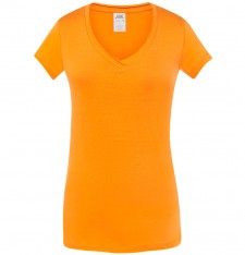 Damski T-shirt z dekoltem w serek