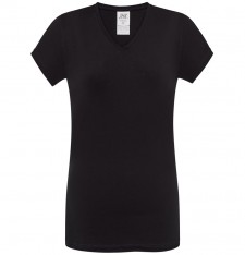 Damski T-shirt z dekoltem w serek