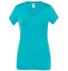 Damski T-shirt z dekoltem w serek