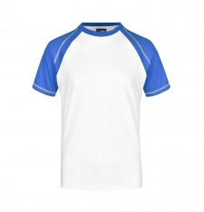 Męski T-shirt bejsbolowy z ozdobnymi szwami