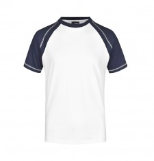 Męski T-shirt bejsbolowy z ozdobnymi szwami