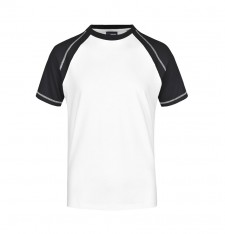 Męski T-shirt bejsbolowy z ozdobnymi szwami