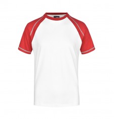 Męski T-shirt bejsbolowy z ozdobnymi szwami