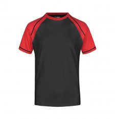 Męski T-shirt bejsbolowy z ozdobnymi szwami