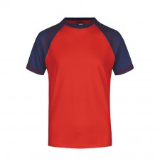 Męski T-shirt bejsbolowy z ozdobnymi szwami