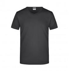 Męski dopasowany T-shirt z dekoltem w serek