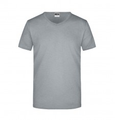 Męski dopasowany T-shirt z dekoltem w serek