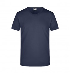 Męski dopasowany T-shirt z dekoltem w serek