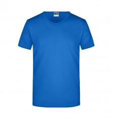 Męski dopasowany T-shirt z dekoltem w serek