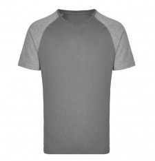 Męski melanżowy T-shirt bejsbolowy