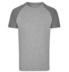 Męski melanżowy T-shirt bejsbolowy