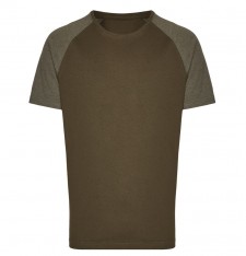Męski melanżowy T-shirt bejsbolowy