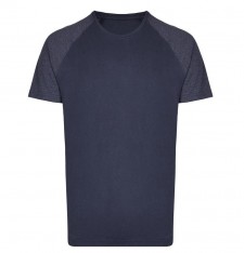 Męski melanżowy T-shirt bejsbolowy