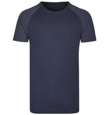 Wydłużony męski melanżowy T-shirt bejsbolowy