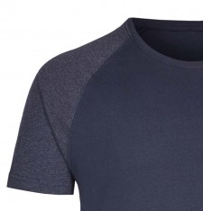 Wydłużony męski melanżowy T-shirt bejsbolowy