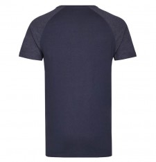Wydłużony męski melanżowy T-shirt bejsbolowy