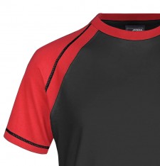 Męski T-shirt bejsbolowy z ozdobnymi szwami
