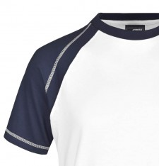 Męski T-shirt bejsbolowy z ozdobnymi szwami