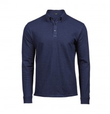 Męskie elastyczne polo Fashion z długimi rękawami