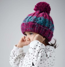 INFANT/JUNIOR CORKSCREW POM POM BEANIE B486A/B486B D11