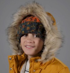 Czapka z pomponem Corkscrew ocieplona polarem sherpa dla dziecka