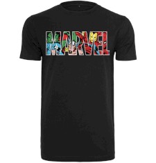 Klasyczny T-shirt z grafiką: komiksowe logo Marvel