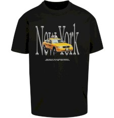 Bardzo gruby T-shirt Oversize z grafiką: taxi Nowy Jork