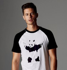 T-shirt bejsbolowy z grafiką: Banksy's Panda
