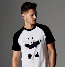 T-shirt bejsbolowy z grafiką: Banksy's Panda