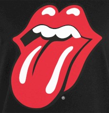 Damski top z mini rękawkami z grafiką: język Rolling Stones