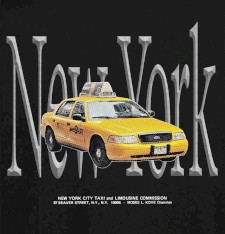 Bardzo gruby T-shirt Oversize z grafiką: taxi Nowy Jork